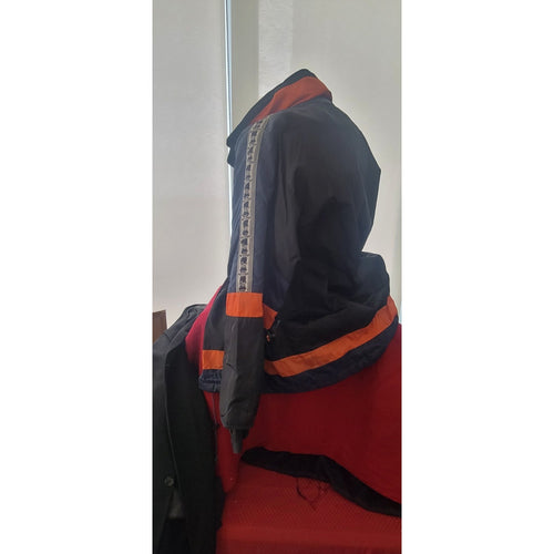 First Down Men’s Puffer Jacket – Black/Blue/Orange – Winter Coat